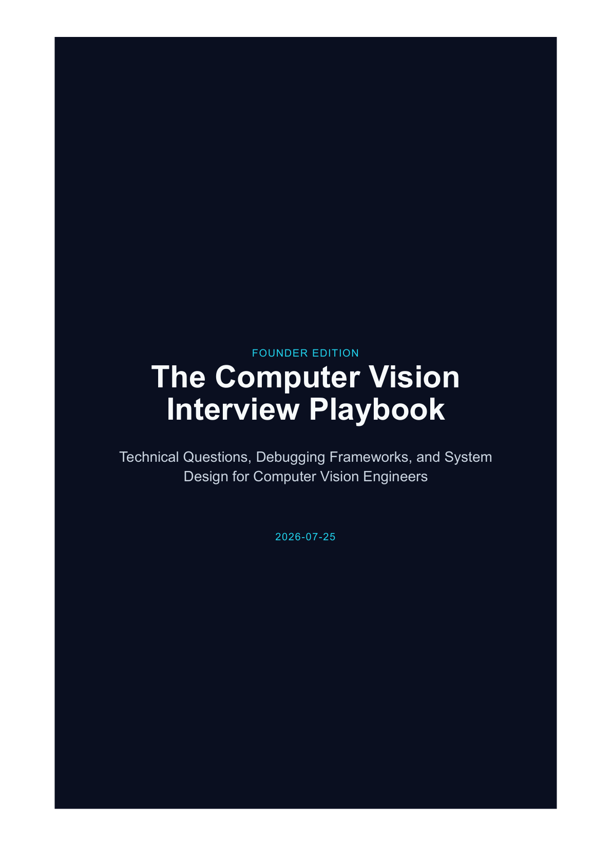 Cover of The Computer Vision Interview Playbook, founder edition.